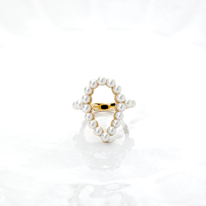 画像：Baby pearl ring Pear Shape