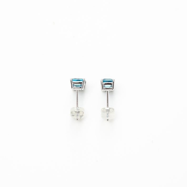 画像：Square pierced earring / Aquamarine2