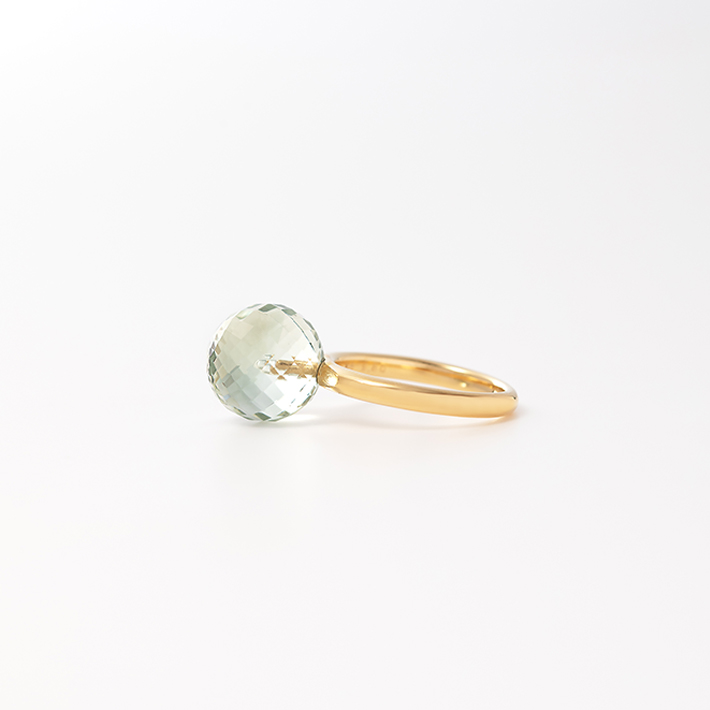 画像：Mirror ball ring Green Quartz2