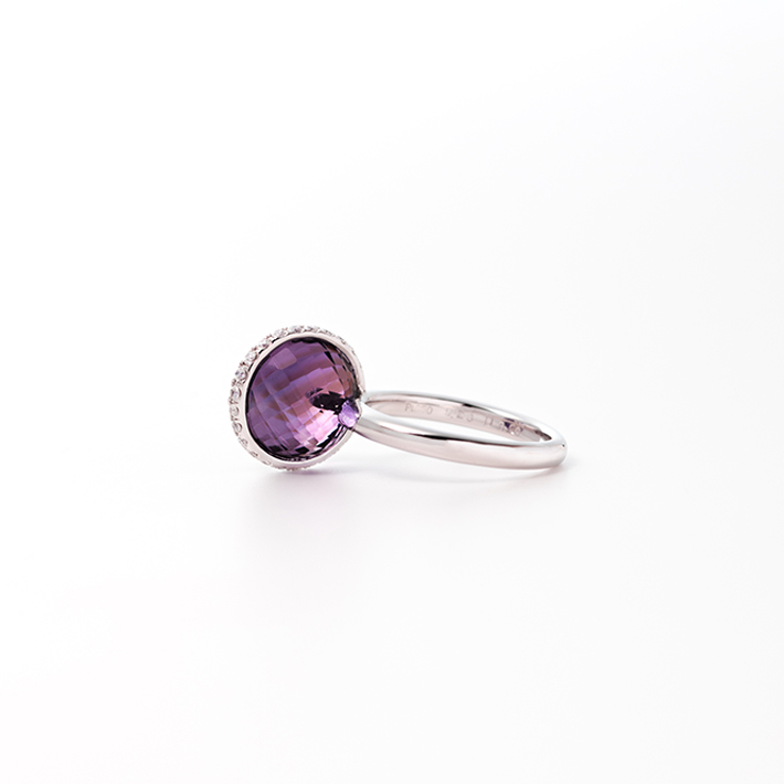 画像：Mirror ball ring Amethyst2