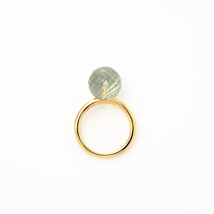 画像：Mirror ball ring Green Quartz3