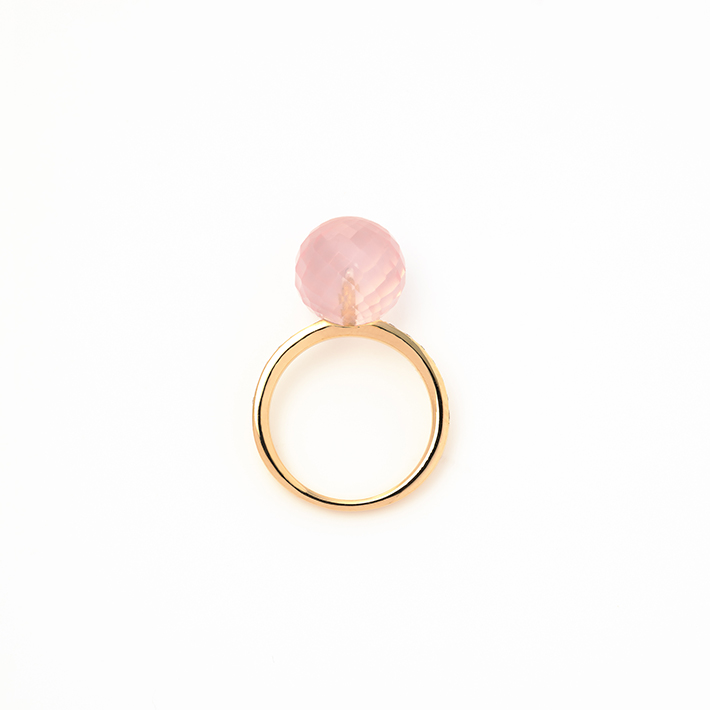 画像：Mirror ball ring Rose Quartz3