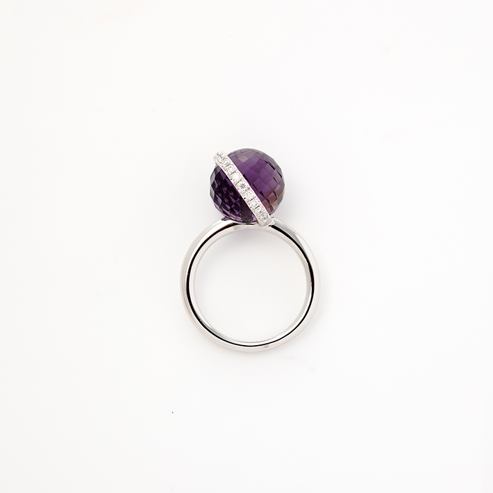 画像：Mirror ball ring Amethyst3