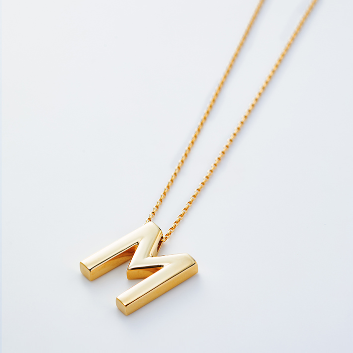 画像：Initial pendant necklace / Plain type